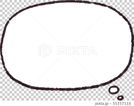 吹き出し テキストスペース 手描き アイコン 素材 フレーム 雲形 55357118