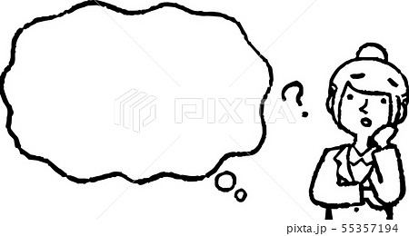 吹き出し テキストスペース 人物 上半身 女性 ビジネスウーマン イラスト 55357194