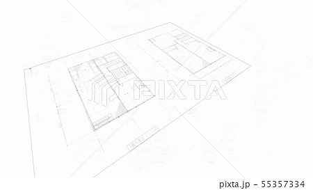 住宅 設計図 イラスト2のイラスト素材