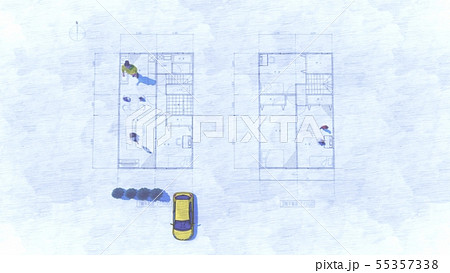 住宅 設計図 イラスト6のイラスト素材