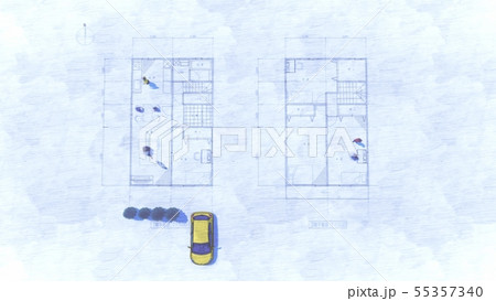 住宅 設計図 イラスト8のイラスト素材