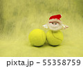 Tennis ball with Santa Claus on yellow background 55358759