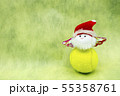 Tennis ball Christmas with Santa Claus on yellow 55358761