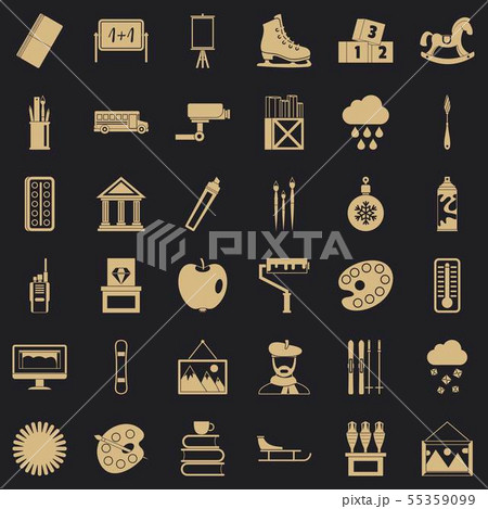 Good drawing icons set, simple style 55359099