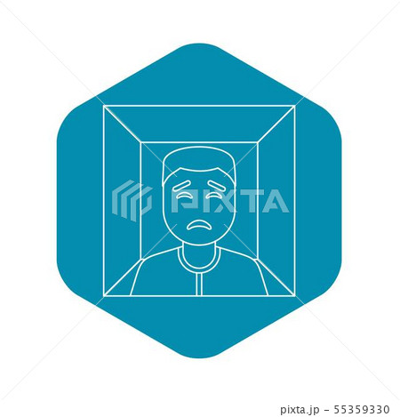 Man in a box icon, outline style Man in a box icon, outline style 55359330