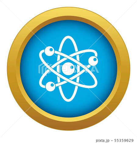 Atom with electrons icon blue vector isolated 55359629