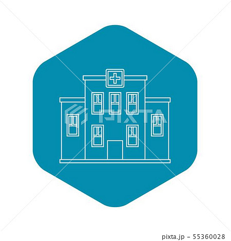 Hospital Building Icon Outline Styleのイラスト素材 Hospital Building Icon Outline Styleのイラスト素材