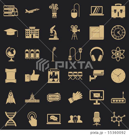 Good conference icons set, simple style 55360092