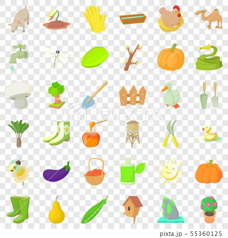 Agriculture farm icons set, cartoon style 55360125