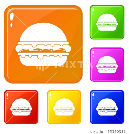 Burger icons set vector color 55360351