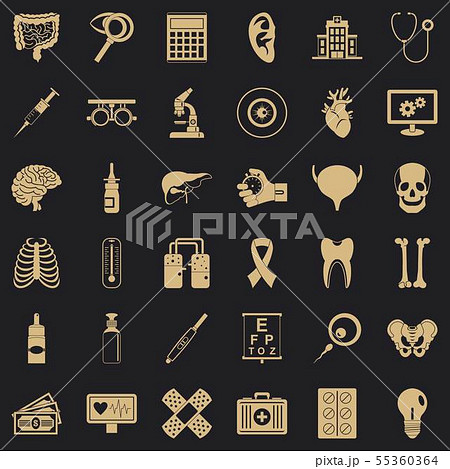 Computer diagnostic icons set, simple style Computer diagnostic icons set, simple style 55360364