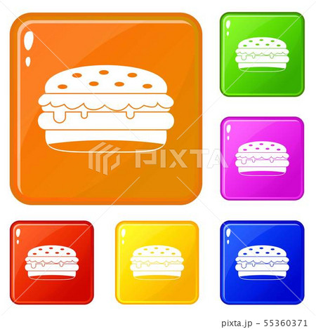 Burger icons set vector color 55360371