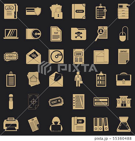 Right document icons set, simple style 55360488