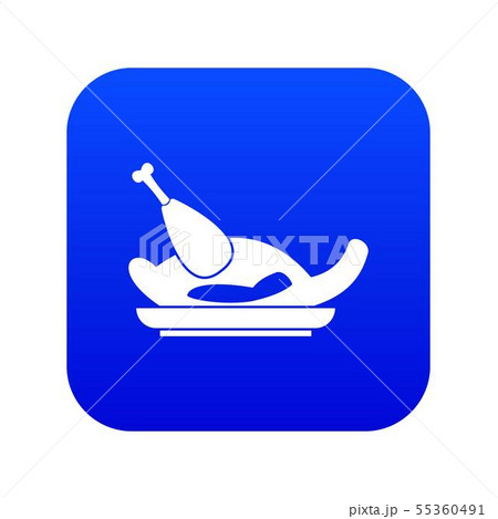Fried chicken icon digital blue 55360491