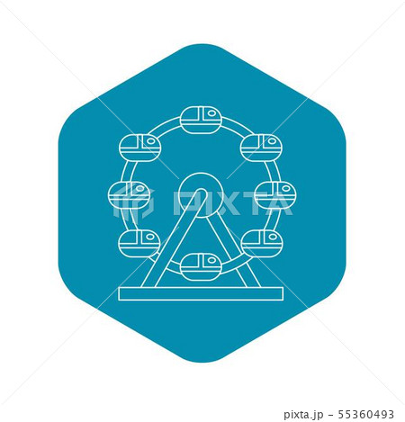Ferris wheel icon, outline style 55360493