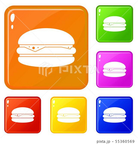 Burger icons set vector color 55360569