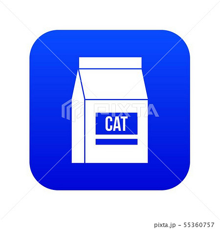 Cat food bag icon digital blue 55360757