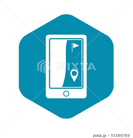 Golf course navigator icon, simple style Golf course navigator icon, simple style 55360769
