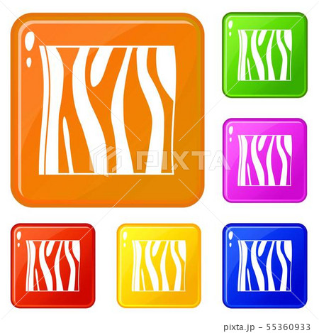 Slice of ham icons set vector color 55360933