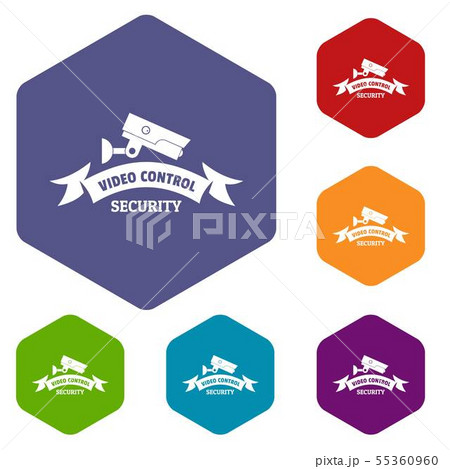Video control icons vector hexahedron 55360960