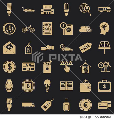 Money economy icons set, simple style 55360968