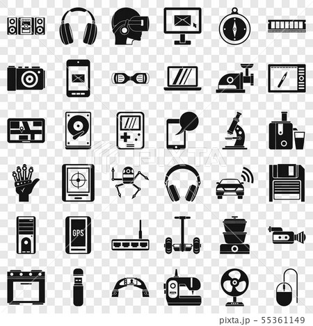 Device screen icons set, simple style 55361149