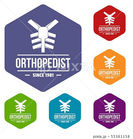 Spine orthopedic icons vector hexahedron Spine orthopedic icons vector hexahedron 55361158
