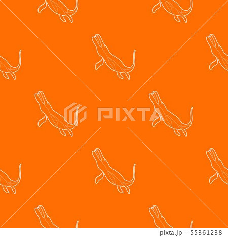 Underwater dinosaur car pattern vector orange 55361238