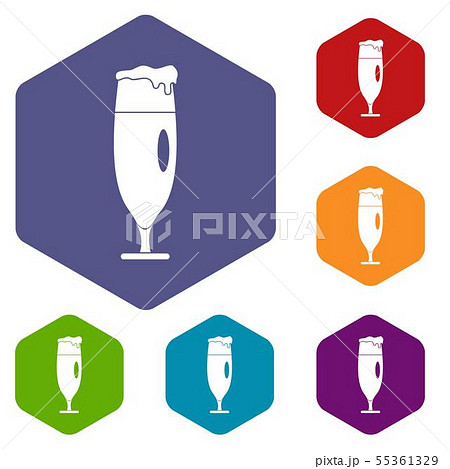 Beer glass icons vector hexahedron 55361329