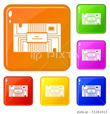 Microchip icons set vector color 55361913