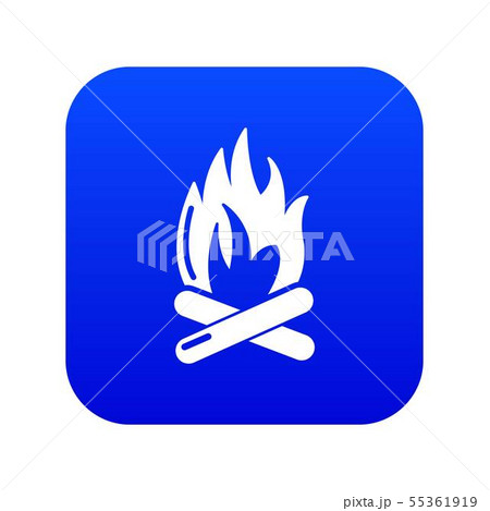 Campfire icon blue vector Campfire icon blue vector 55361919