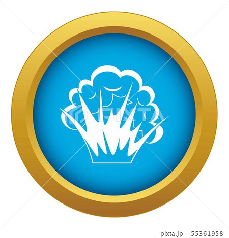 Flame and smoke icon blue vector isolated 55361958