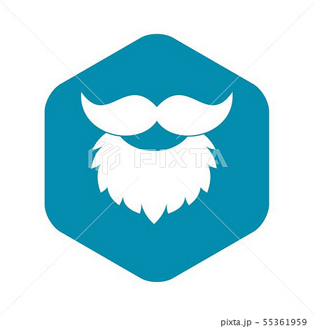Beard and mustache icon, simple style 55361959