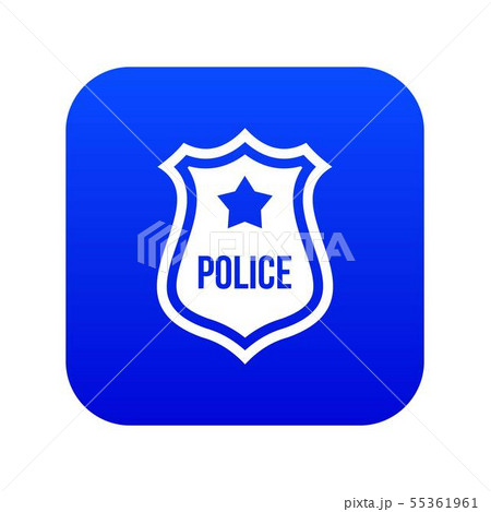 Police badge icon digital blue 55361961