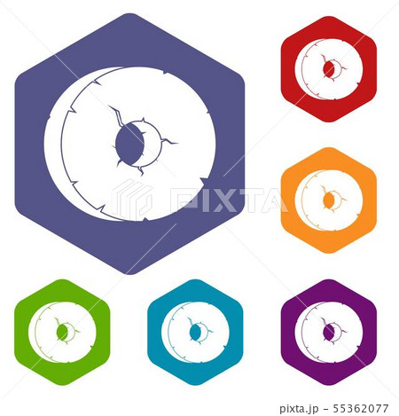 Primitive tool icons vector hexahedron Primitive tool icons vector hexahedron 55362077