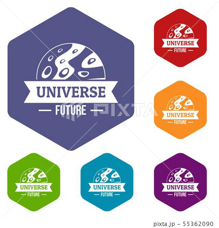 Universe future icons vector hexahedron 55362090