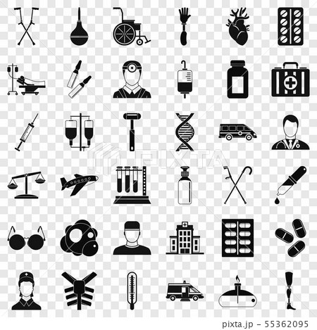 Aid first icons set, simple style 55362095
