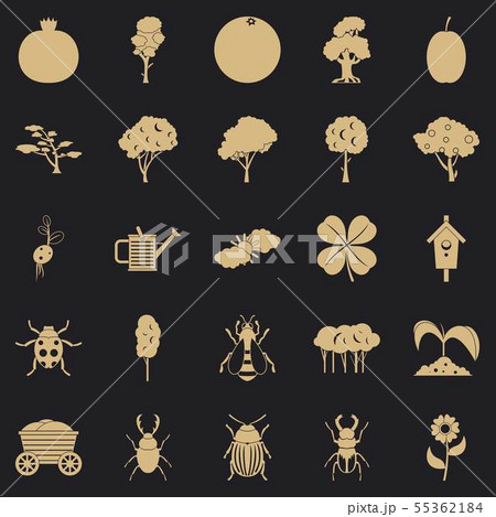 Green fodder icons set, simple style 55362184