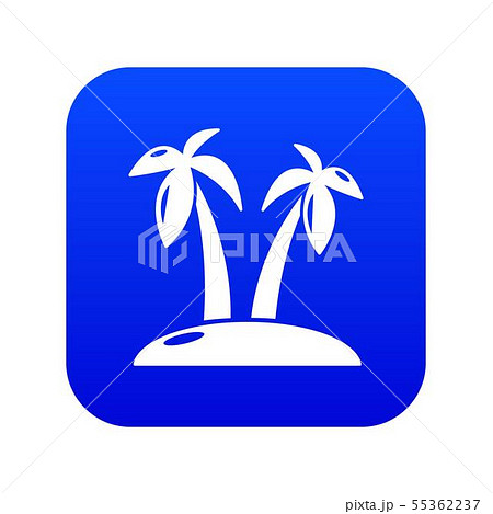 Tropical island icon blue vector Tropical island icon blue vector 55362237