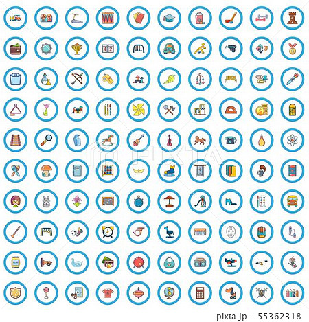 100 teaching profession icons set, cartoon style 100 teaching profession icons set, cartoon style 55362318