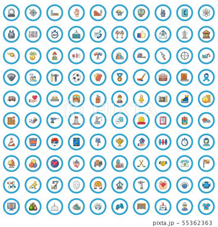 100 team work icons set, cartoon style 100 team work icons set, cartoon style 55362363