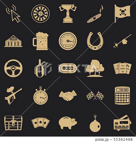Game of chance icons set, simple style Game of chance icons set, simple style 55362498
