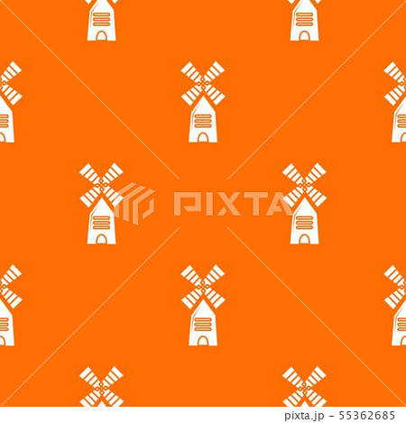 Farm windmill pattern vector orange Farm windmill pattern vector orange 55362685
