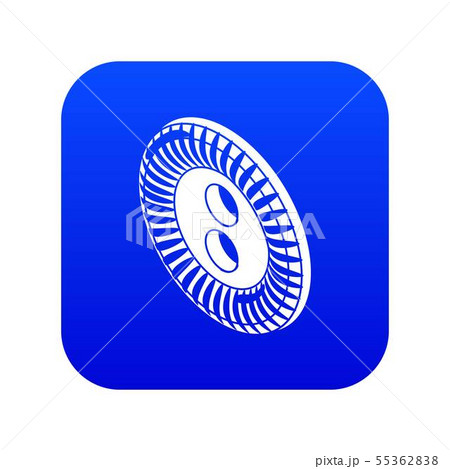 Flower clothes button icon blue vector Flower clothes button icon blue vector 55362838