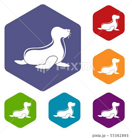 Seal icons vector hexahedron 55362893