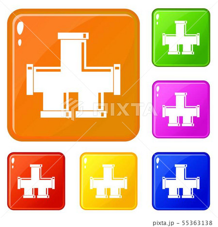 Drain system icons set vector color 55363138