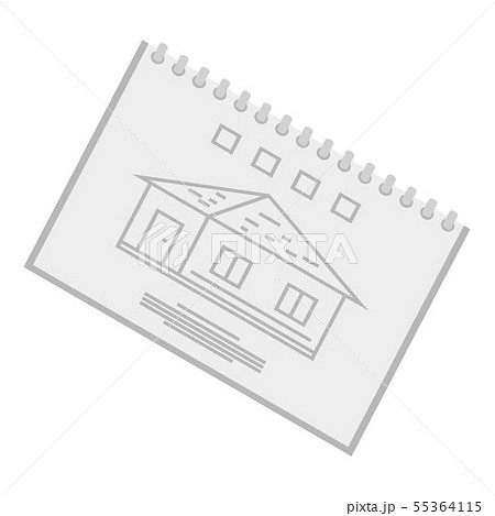 Architect sketchbook icon, isometric style 55364115