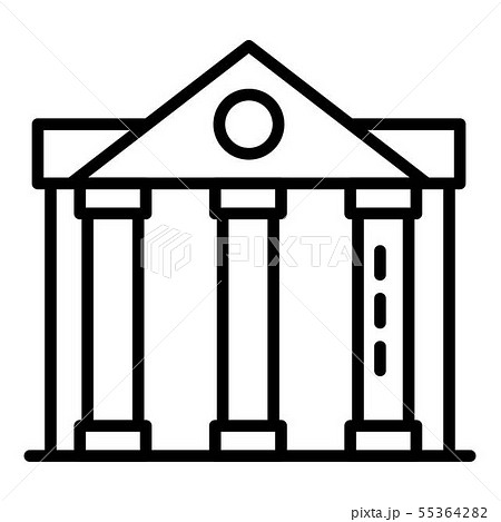 Column courthouse icon, outline style 55364282