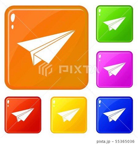 Paper airplane icons set vector color 55365036