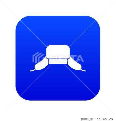 Hat with ear flaps icon digital blueのイラスト素材 [55365125] - PIXTA